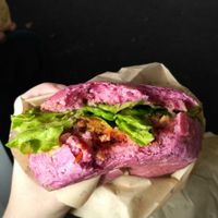 Pink burger at Flower Burger - Viale Vittorio Veneto in Milan