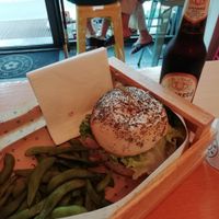 Tofungo Burger and Edamame at Flower Burger - Viale Vittorio Veneto in Milan