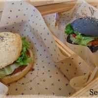 Two vegan burgers at Flower Burger - Viale Vittorio Veneto in Milan