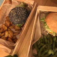 One Gluten-Free burger and one original Flower Burger (black one) at Flower Burger - Viale Vittorio Veneto in Milan