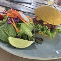 Beyond special burger   at BuenaVida Vegan in Tenerife