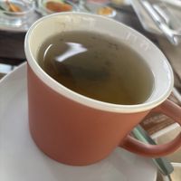 Hot water with own green tea bag   at BuenaVida Vegan in Tenerife