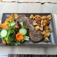 seitan scallops!  at BuenaVida Vegan in Tenerife