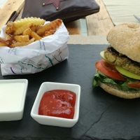 Delicious burgers! at BuenaVida Vegan in Tenerife