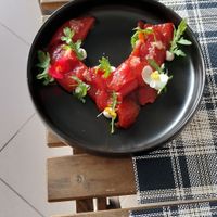 Carpaccio di anguria....super!!!! at BuenaVida Vegan in Tenerife