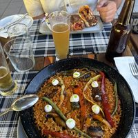 Paella and fajitas  at BuenaVida Vegan in Tenerife