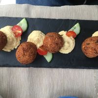 Humus and falafel  at BuenaVida Vegan in Tenerife