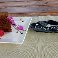 Beautiful chocolate cake   at BuenaVida Vegan in Tenerife