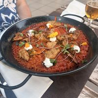 Chicken paella  at BuenaVida Vegan in Tenerife