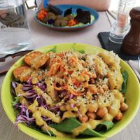 Buddha bowl of the month and tempeh at BuenaVida Vegan in Tenerife