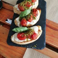bruschetta with mozzarella! at BuenaVida Vegan in Tenerife