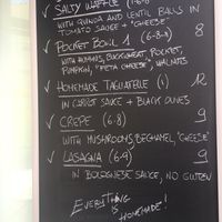 The current menus as of December 2019 at BuenaVida Vegan in Tenerife