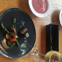 Grilled vegetables and beetroot soup at 8ablish in Tokyo
