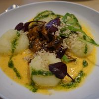 Gnocchis with girolles. at Le Potager de Charlotte in Paris