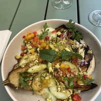 Grilled eggplant with hummus  at Le Potager de Charlotte in Paris