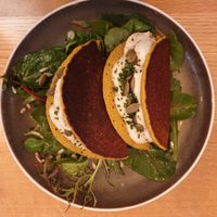 Rice and chickpea pancakes at Le Potager de Charlotte in Paris