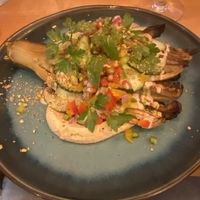 Humus eggplant and pommgranate  at Le Potager de Charlotte in Paris