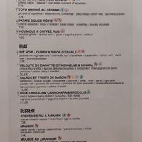 Menu at Le Potager de Charlotte in Paris