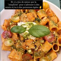 Pâtes et tomates fraiches avec basilic at Le Potager de Charlotte in Paris