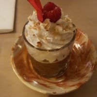 Mousse au chocolat avec chantilly maison et framboise (hummm!) at Le Potager de Charlotte in Paris