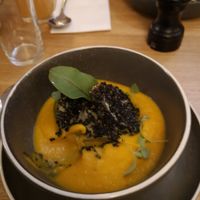 Artichokes, lack sesame and cartot jus. at Le Potager de Charlotte in Paris