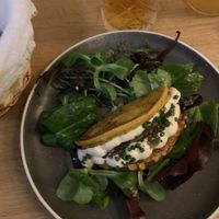 Chickpea pancake to start  at Le Potager de Charlotte in Paris