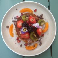 Le dessert, pancake et pate a tartiner maison at Le Potager de Charlotte in Paris