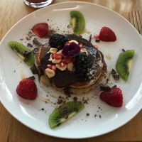 Rice crepes with hazelnut, chocolate and fruits at Le Potager de Charlotte in Paris