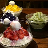 Mango, Ube, Matcha, and Strawberry Kakigori. All vegan! at Ikigai Kakigori Cafe  in Quezon City