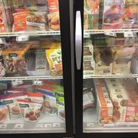 Some of the veg options in the freezer section at Tiller and Rye at Tiller and Rye in Brewer