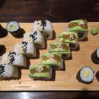 Combination sushi platter for 22 soles/ ~$6. Yum!!  at El Buda Profano in Arequipa