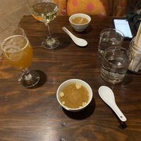 Miso soup with sesame seeds was delicious   at El Buda Profano in Arequipa