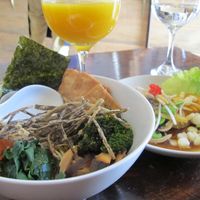 ramen and ceviche  at El Buda Profano in Arequipa