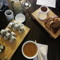 Sushi, Miso Soup, Dumplings at El Buda Profano in Arequipa