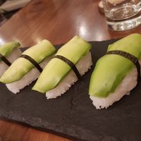 Avocado nigiri at El Buda Profano in Arequipa