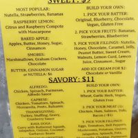 Menu 09/28/19 at Crepes of Wrath in Redlands