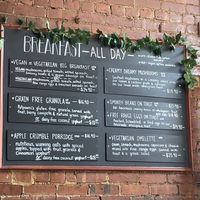 Breakfast options  at Potpourri Vegetarian Cafe in Dunedin