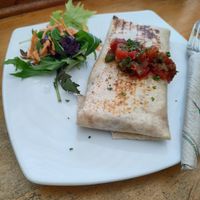 Vegan falafel wrap at Potpourri Vegetarian Cafe in Dunedin