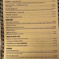 Menu 2  at Potpourri Vegetarian Cafe in Dunedin