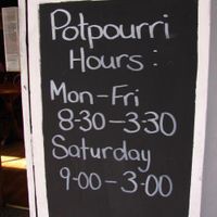 opening hours at Potpourri Vegetarian Cafe in Dunedin