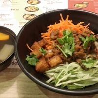minced mushroom noodle  at Greendot 绿一点 - Raffles Place in Central Singapore