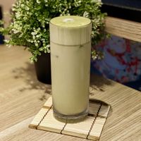 Matcha Oat Milk Latte at Greendot 绿一点 - Raffles Place in Central Singapore