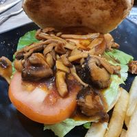 Mixed Mushroom Burger at Greendot 绿一点 - Raffles Place in Central Singapore