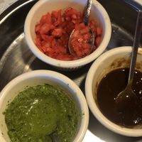 Even the house made condiments are vegan! at Clay Oven in Frederick