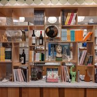 Bookstore in the restaurant at Little Pine in Los Angeles