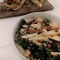 Kale salad and Apple Sandwich at Little Pine in Los Angeles
