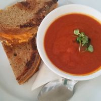Grilled cheese sandwich and soup! at Little Pine in Los Angeles