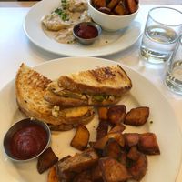 Biscuits and gravy, breakfast sandwich  at Little Pine in Los Angeles