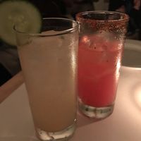Cucumber mule and watermelon marg at Little Pine in Los Angeles