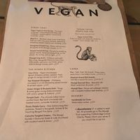 Vegan menu at Mowgli - Bold St in Liverpool